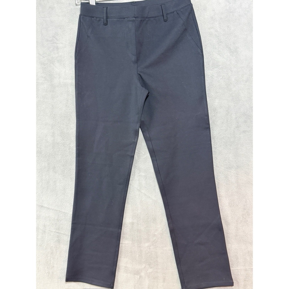 QUINCE Ultra-Stretch Ponte Straight Leg Pants in Navy Size S / Inseam 28" Petite